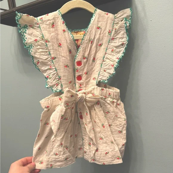 Bonjour Diary pinafore dress with floral organic cotton fabric - Picture 2 of 4